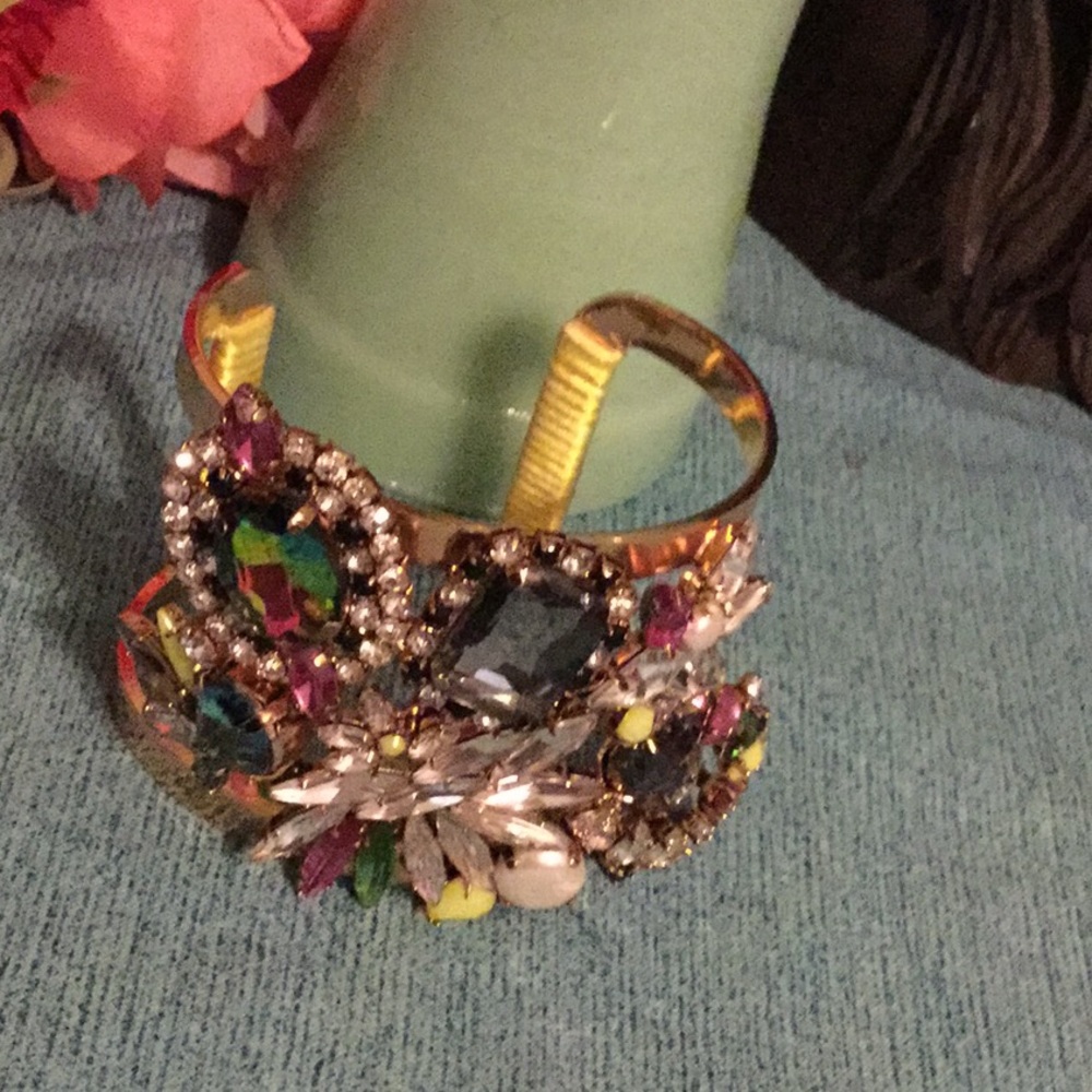 Amazing Gem Statement Cuff Bracelet Unique! - image 3